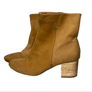 Toms evie suede zippered block heel ankle boots